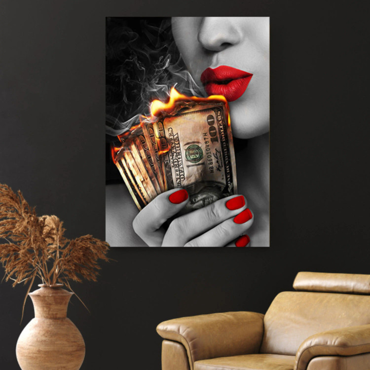 تابلو زن و دلار ( 823-rosegold )