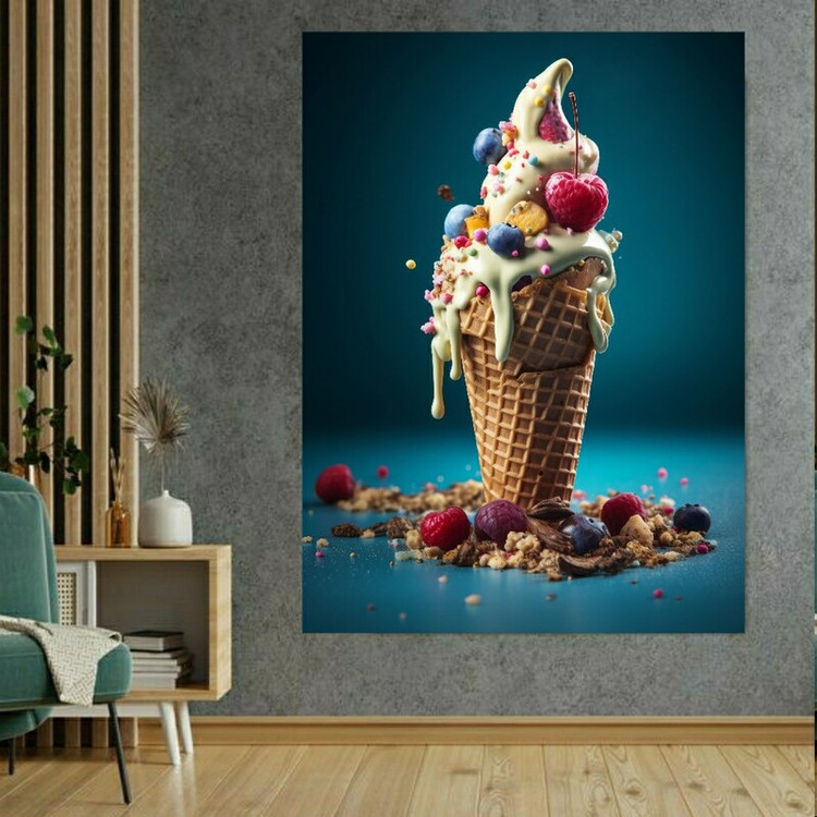 تابلو بوم طرح بستنی مدل مخلوط خوشمزه کد 10070