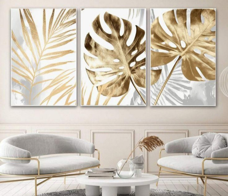 تابلو سه تکه ( 1436-rosegold )
